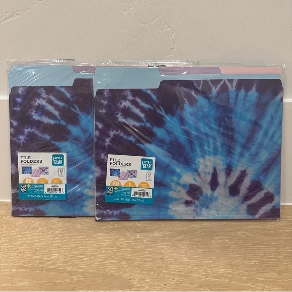 Pen+Gear Tie Dye Folders, 12 count